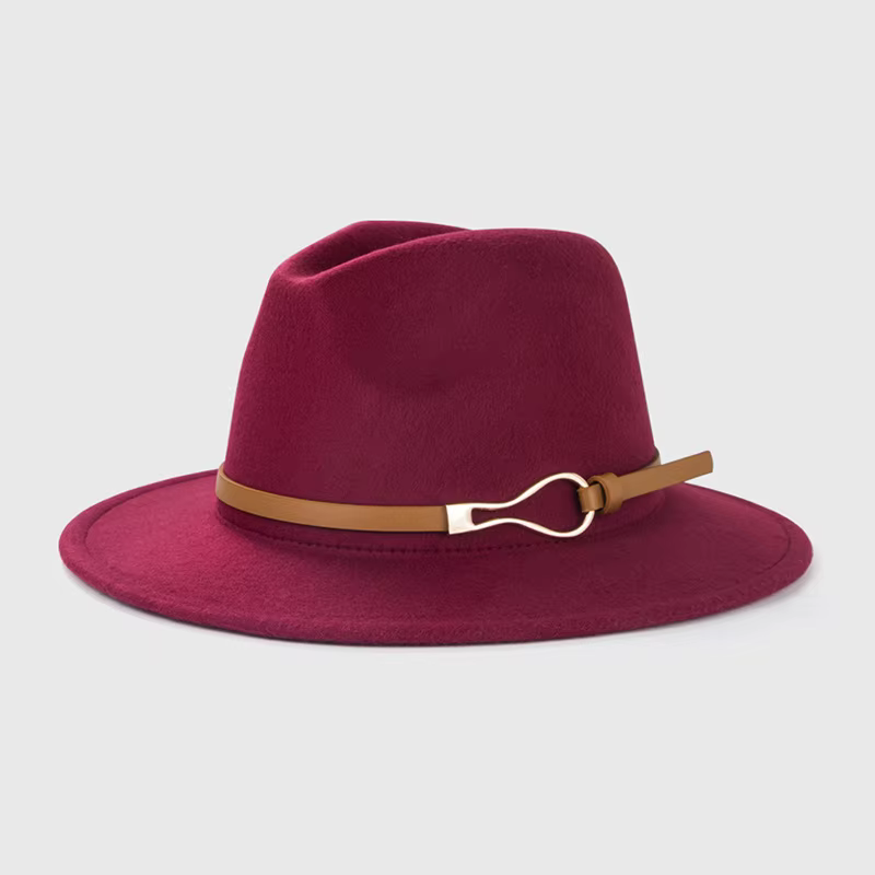 Fedora laine bordeaux