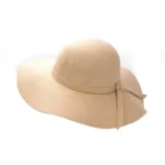 chapeau melon en feutre beige