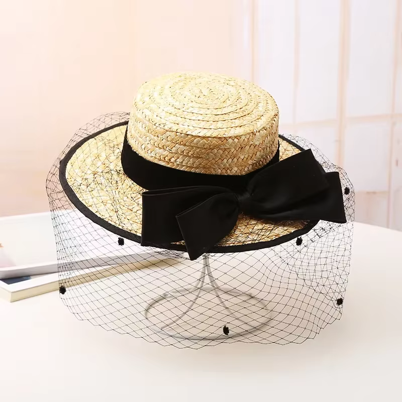 canotier paille nœud