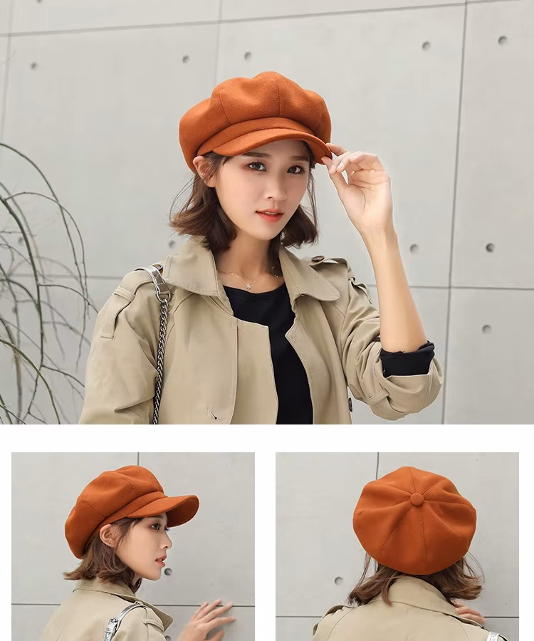 chapeau béret marron