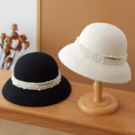 chapeau chic perles en laine