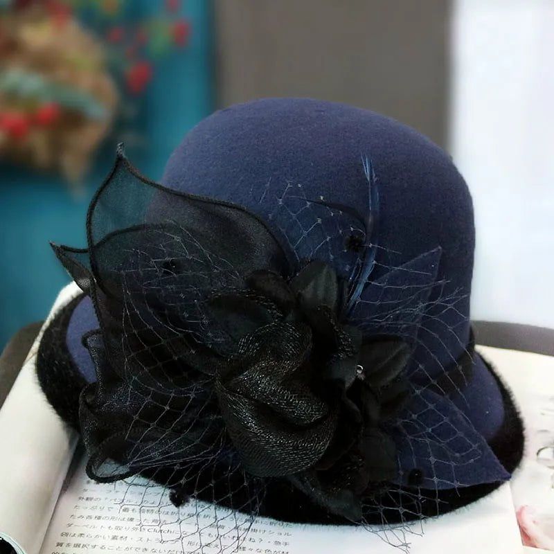 chapeau cloche en laine vintage