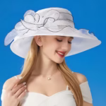 chapeau organza blanc