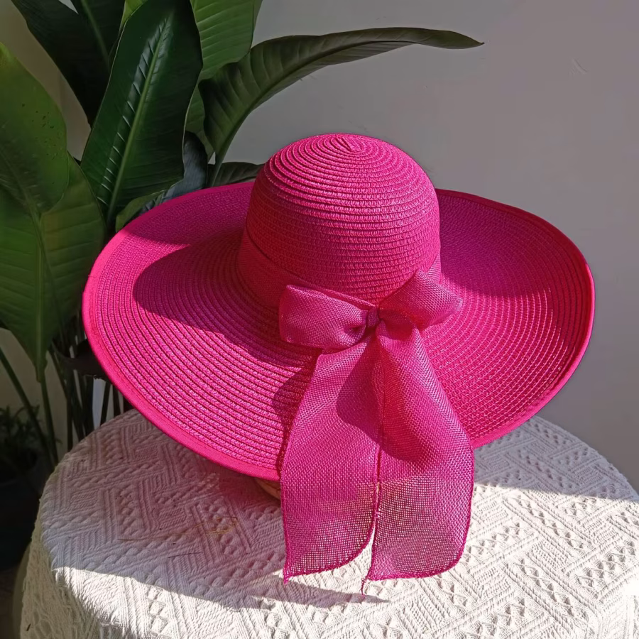 chapeau pare-soleil rose foncé