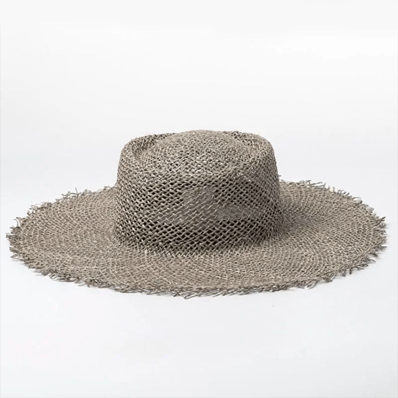 chapeau rond en paille naturelle