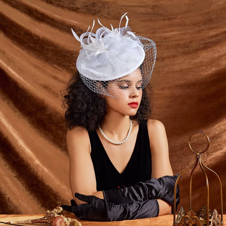 fascinator blanc