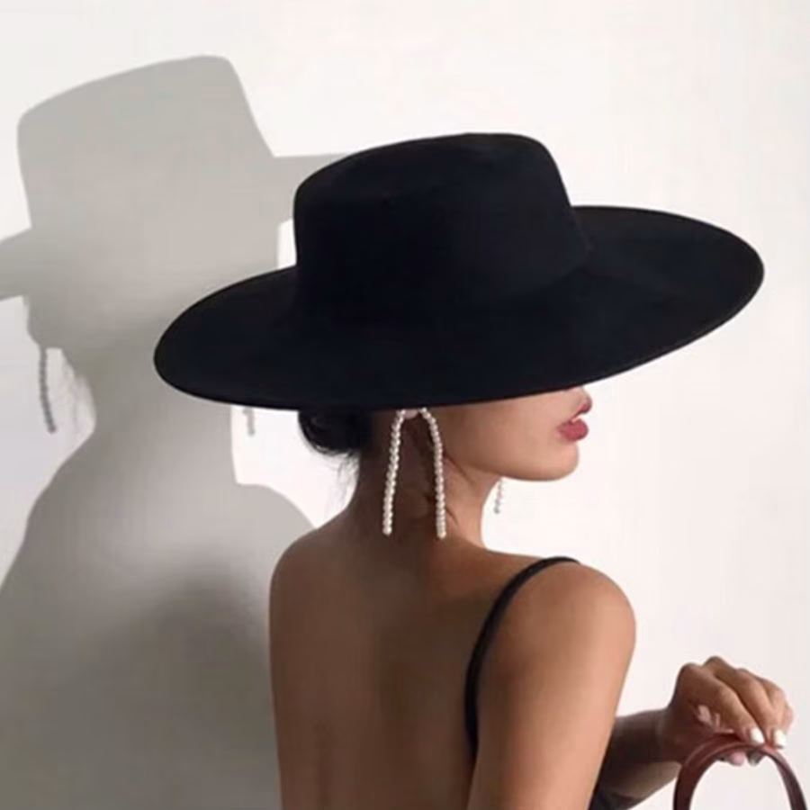 fedora feutre noir simple chic