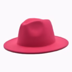 fedora feutre rose foncé