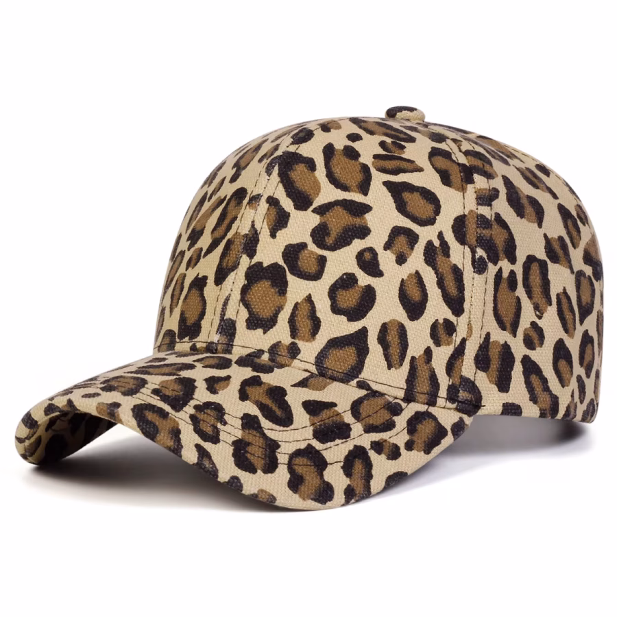 casquette léopard beige